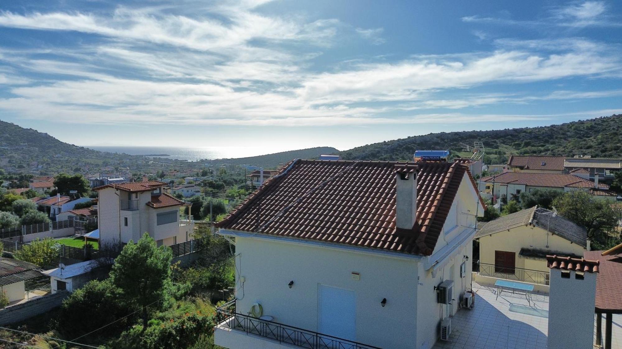 Beautiful Maisonette With A View To The Mountains And The Sea Agia Marina  Dış mekan fotoğraf